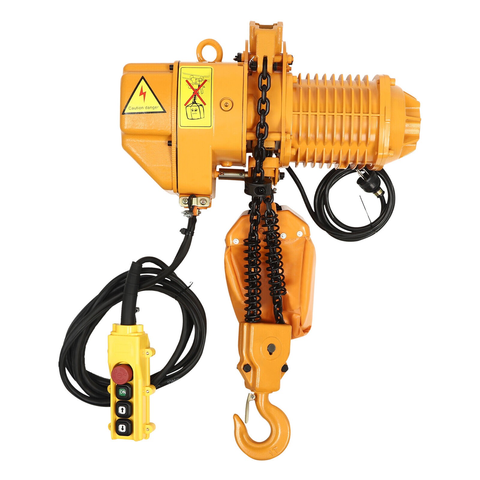 Single Phase Hoist Electric Chain Hoist Crane 10FT Chain 1.6KW 1 Ton/2204 lbs
