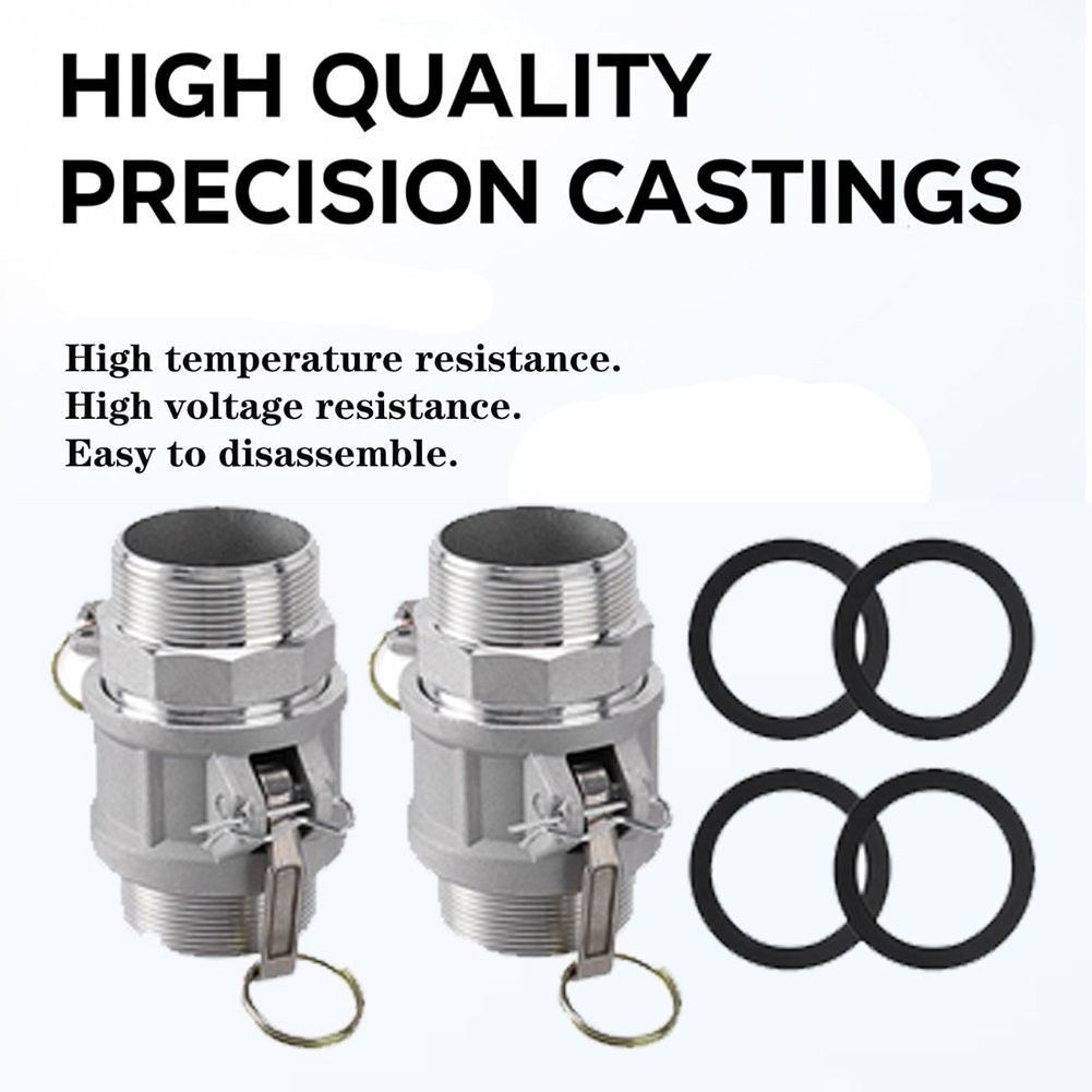 2 Pack Aluminum Camlock Fittings Type B & Type F Cam and Groove Hose Fittings