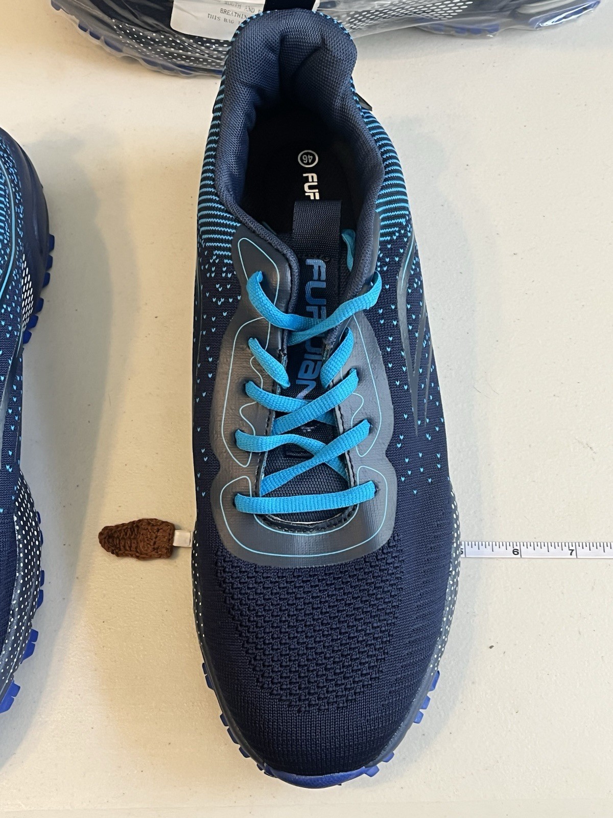 Furuian Steel Toe Work Safety Shoes Black W Blue New Size 12.5
