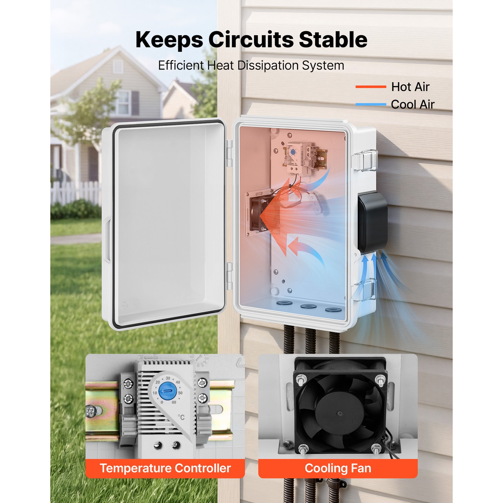 Uimoso Outdoor ABS Waterproof Electrical Enclosure 14.2 x 10.8 x 5.9 in
