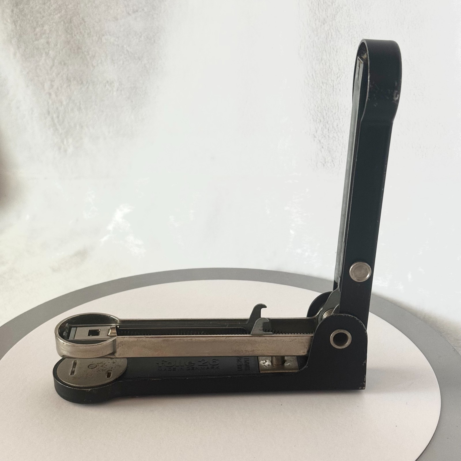 Vtg Folle 26 Desktop Stapler Heavy Duty Stainless Steel Denmark Black Office