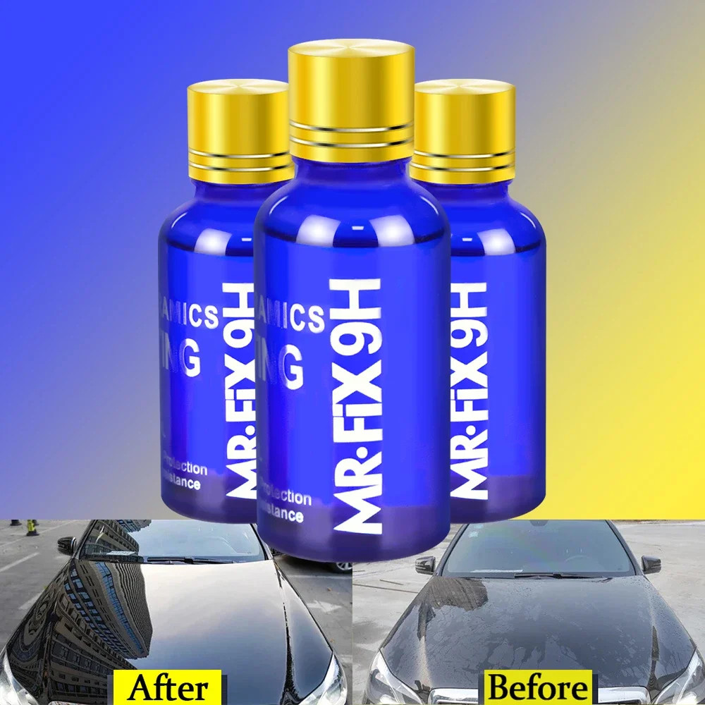 3PCS 9H Car Liquid Ceramic Coat Super Hydrophobic Glass Coating Set Polysiloxane