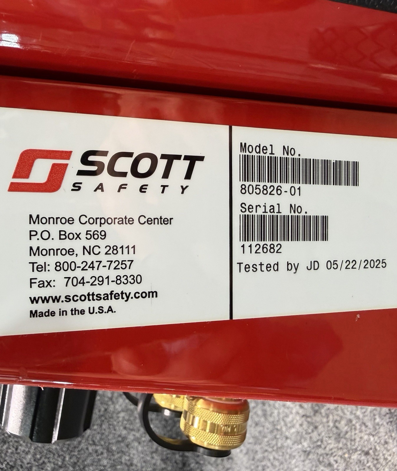 3M 805826-01 Scott Safety Mobile Air Cylinder Cart, 4 Outlet, 2 Cylinder, SCBA