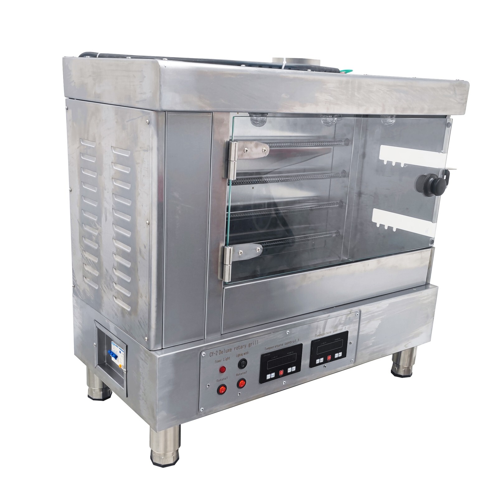 NEW 2 Roll Rotisserie Machine 122-572°F Electric Chicken Rotisserie Machine 220V