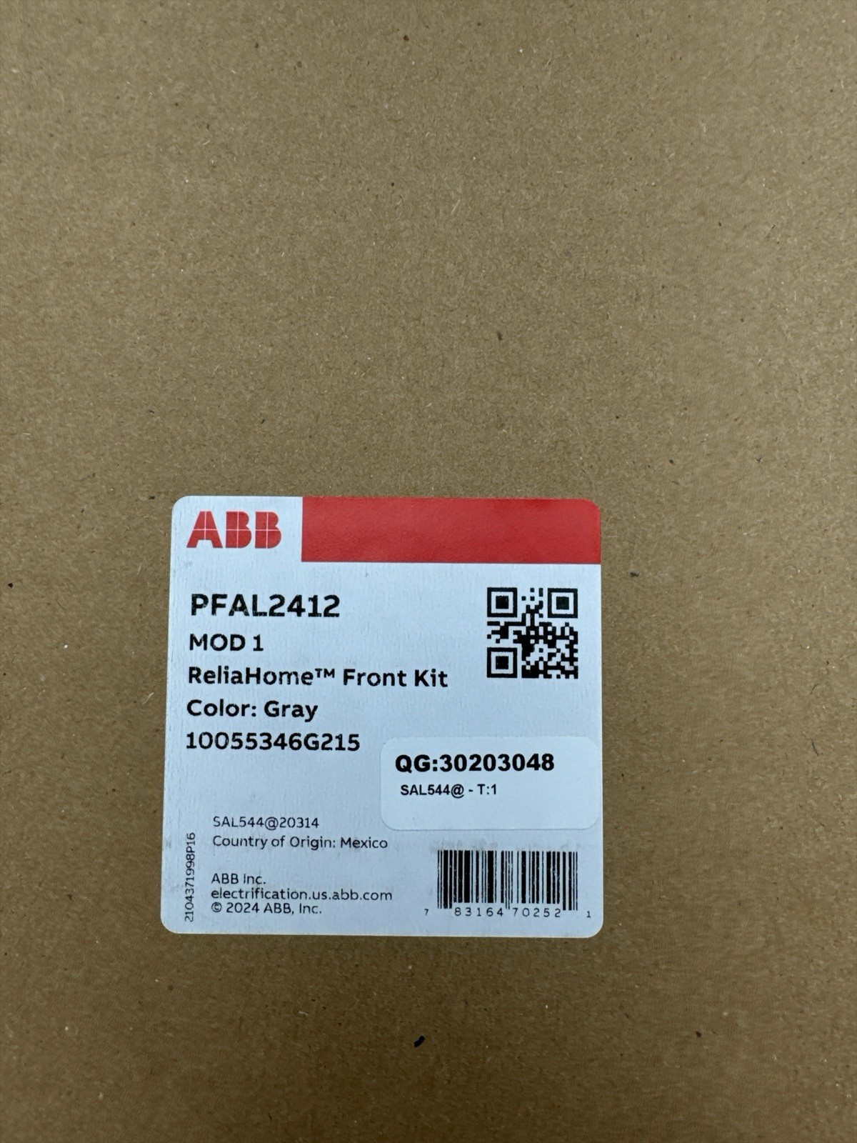 ABB 125 Amp 24-Space 48-Circuit Main Lug Plug-On Neutral Value Pack PAL2412PA