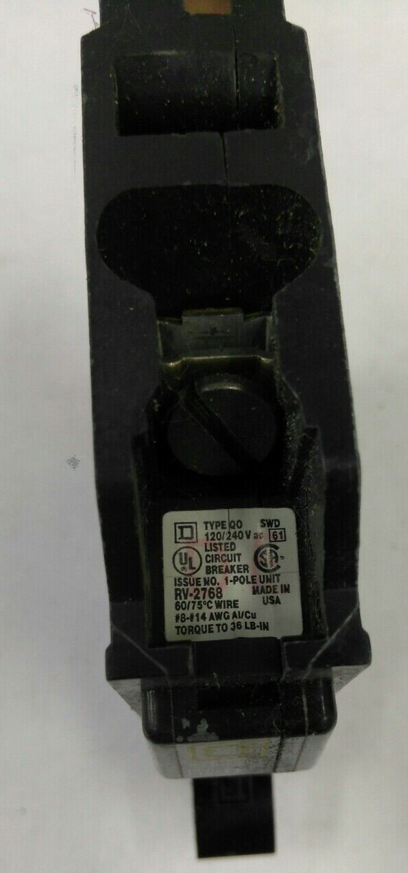 Square D /BREAKER QO120/ 1Pole /20A/ 120-240VA /10KA PLUG-IN NEW STY/USE(49C3UP