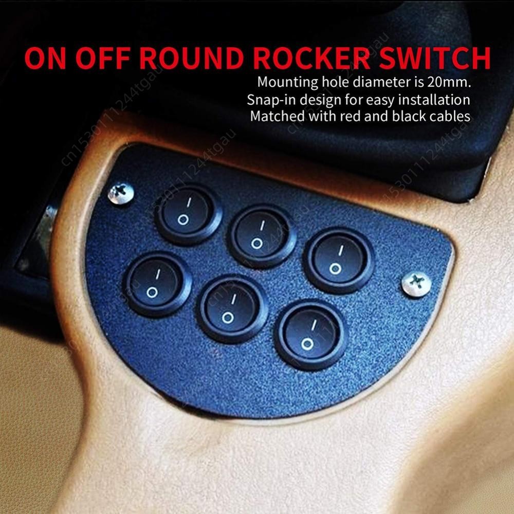 MINI Toggle Rocker DC12V-24V ON/OFF 2 Pin Switch Cable Group Round YJ-SW019