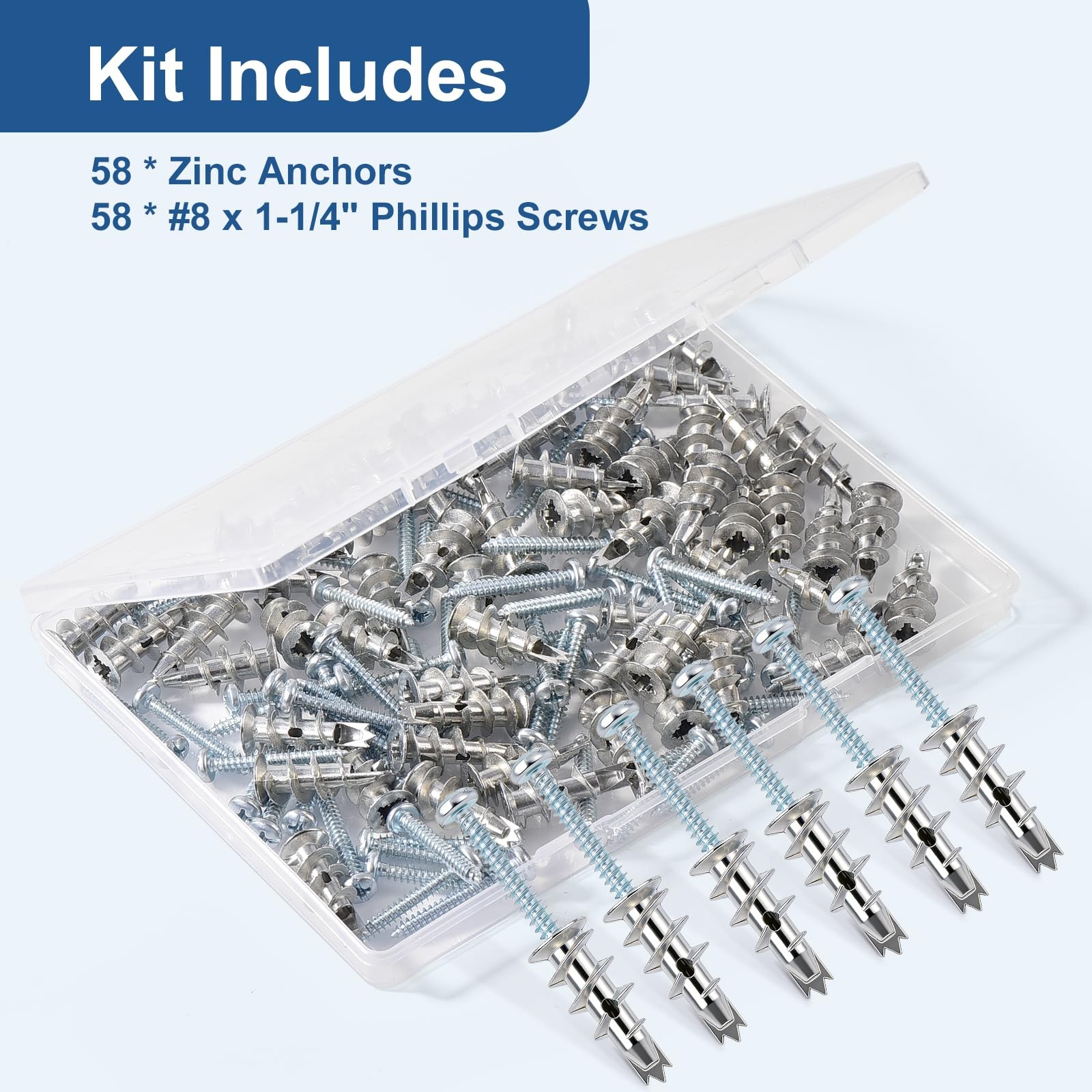 116 Pcs Premium Zinc Self-Drilling Drywall Anchors and Screws Kit, Heavy Duty…
