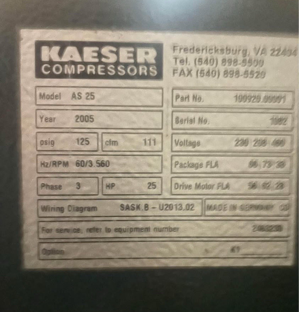 Kaeser Screw Air compressor With Dryer
