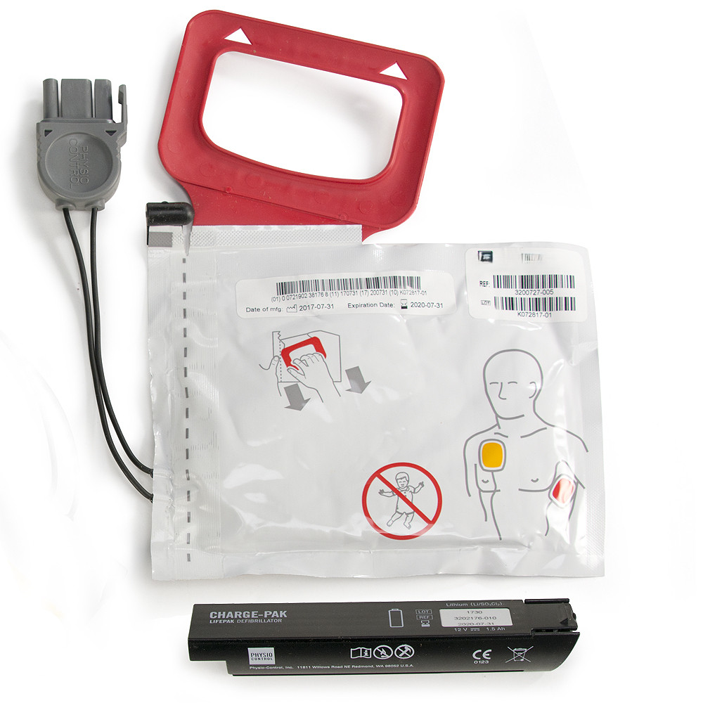 Physio-Control LIFEPAK CR Plus/EXPRESS CHARGE-PAK w/1 set electrodes – 08/2026