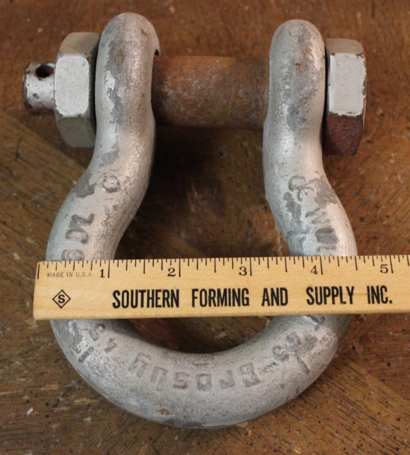 Crosby 1″ Bolt on Type Anchor Shackle 8-1/2 Ton Hot Dipped Galvanized G-2130