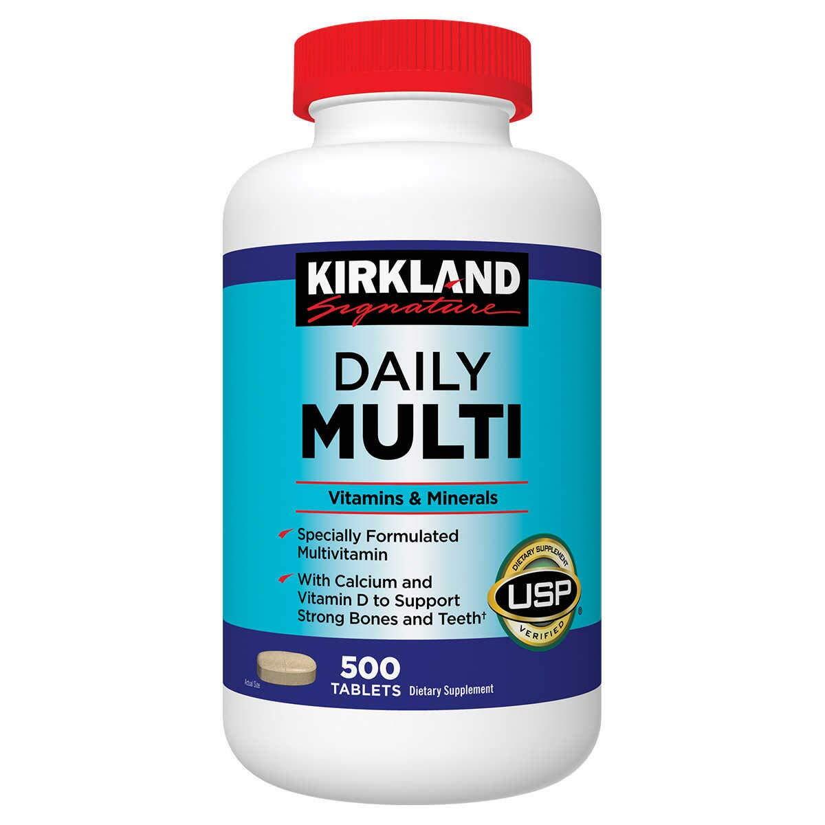 Kirkland Signature Daily Multi Vitamins & Minerals Tablets 2 Pack Each of 500-Co