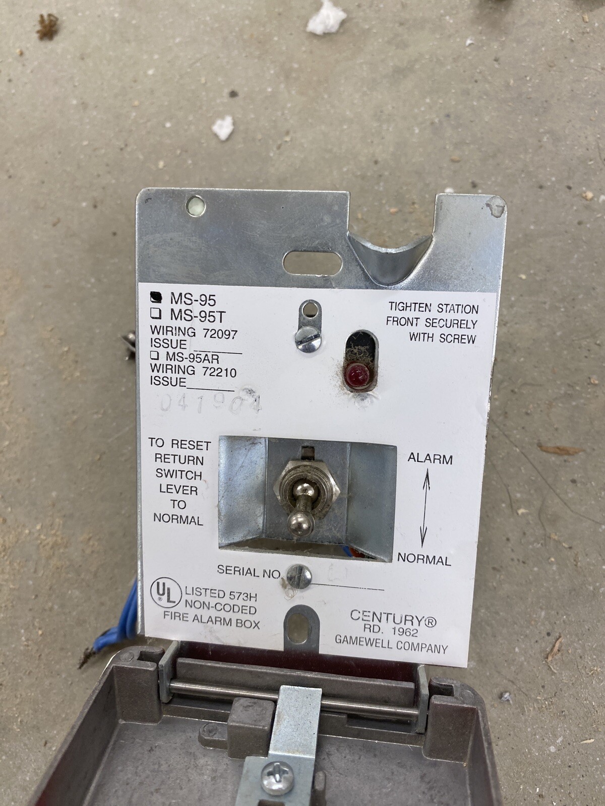 Gamewell MS-95 Addressable Fire Alarm Pull Station Free Shipping