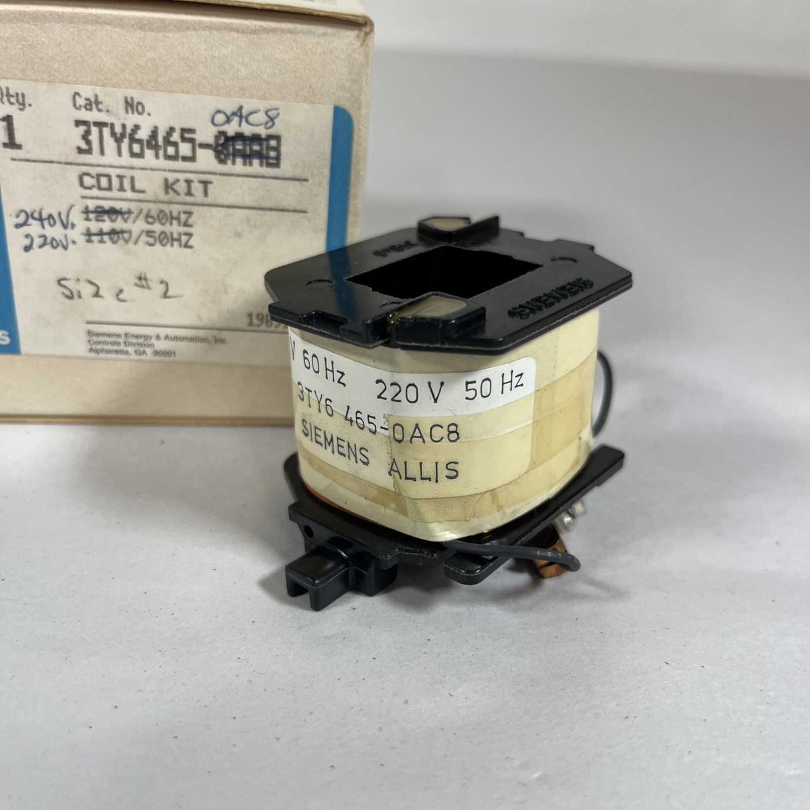 NIB Siemens Part # 3TY6465-0AC8 Coil Kit 240v/60Hz 220V/50Hz – New in Box