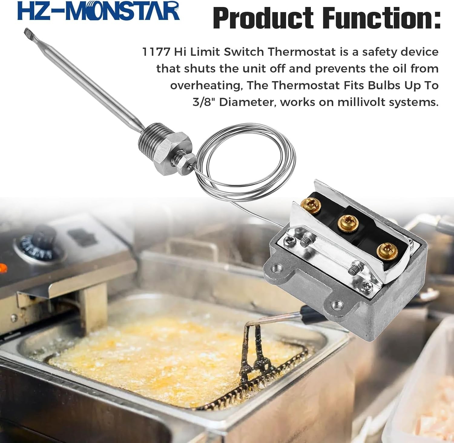 1177 High Limit Fryer Switch Safety, LCCM080360000 Thermostat Limit…