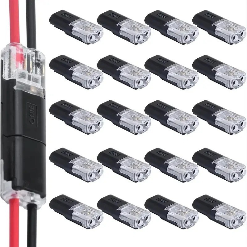 100pcs Double-Wire Plug-in Connector, Cable Clamp with Locking Buckle, AWG 18-22