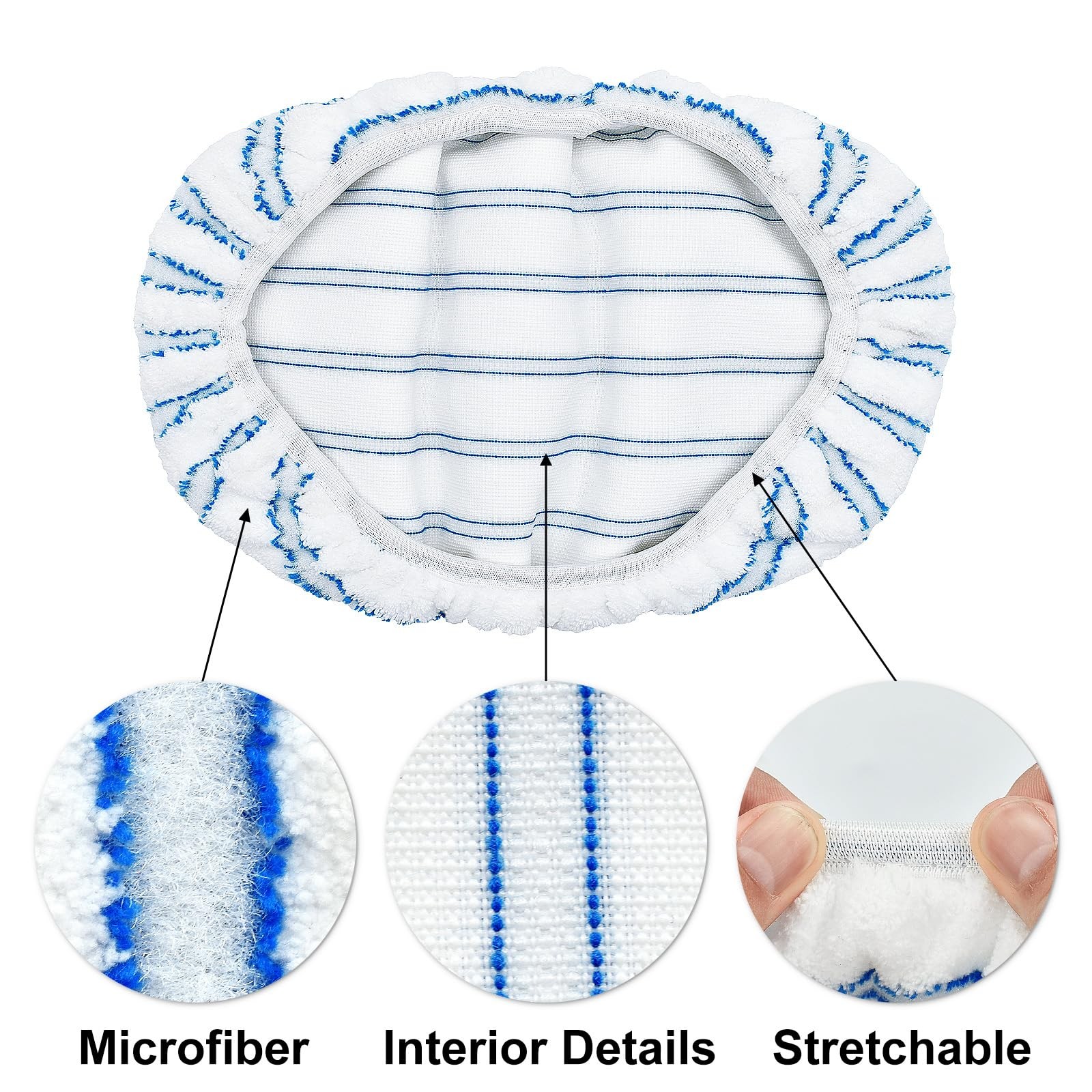 Mop Heads Replacements for Ocedar Hardwood Floor ‘N More 15 x 8, Blue