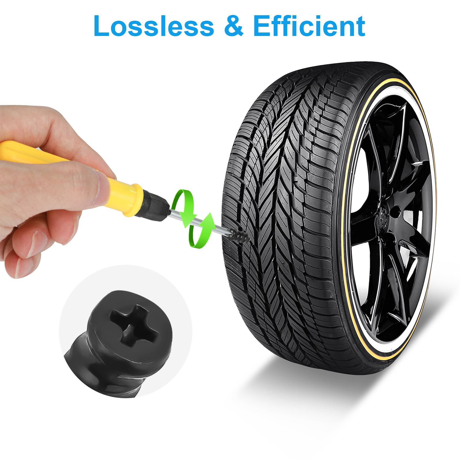 100Pcs Tire Repair Rubber Nails Tyre Puncture Repair Screws Kit with Screwdriver