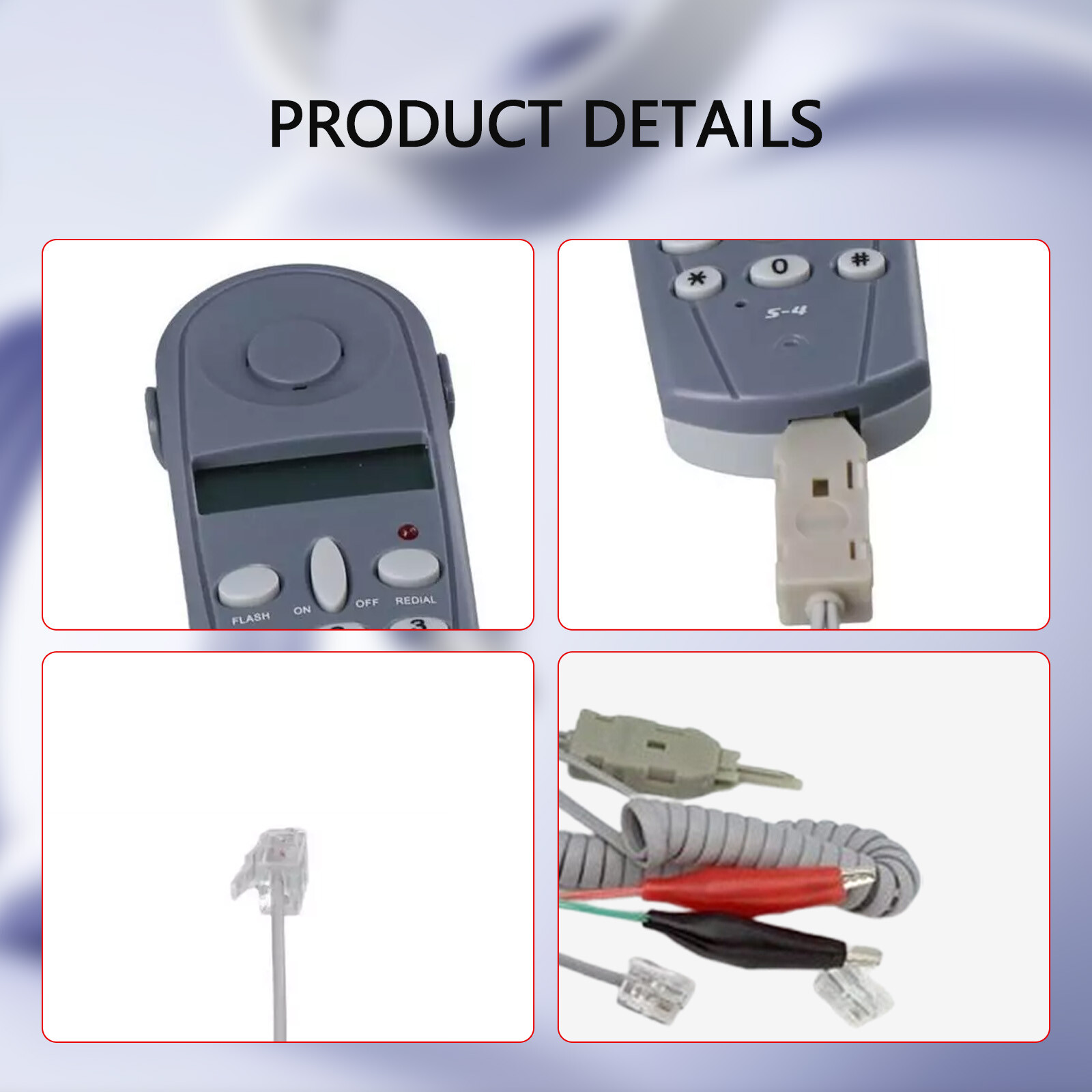 Grey Telephone Phone Butt Test Tester Cable Set Tool Line FaultP7R2