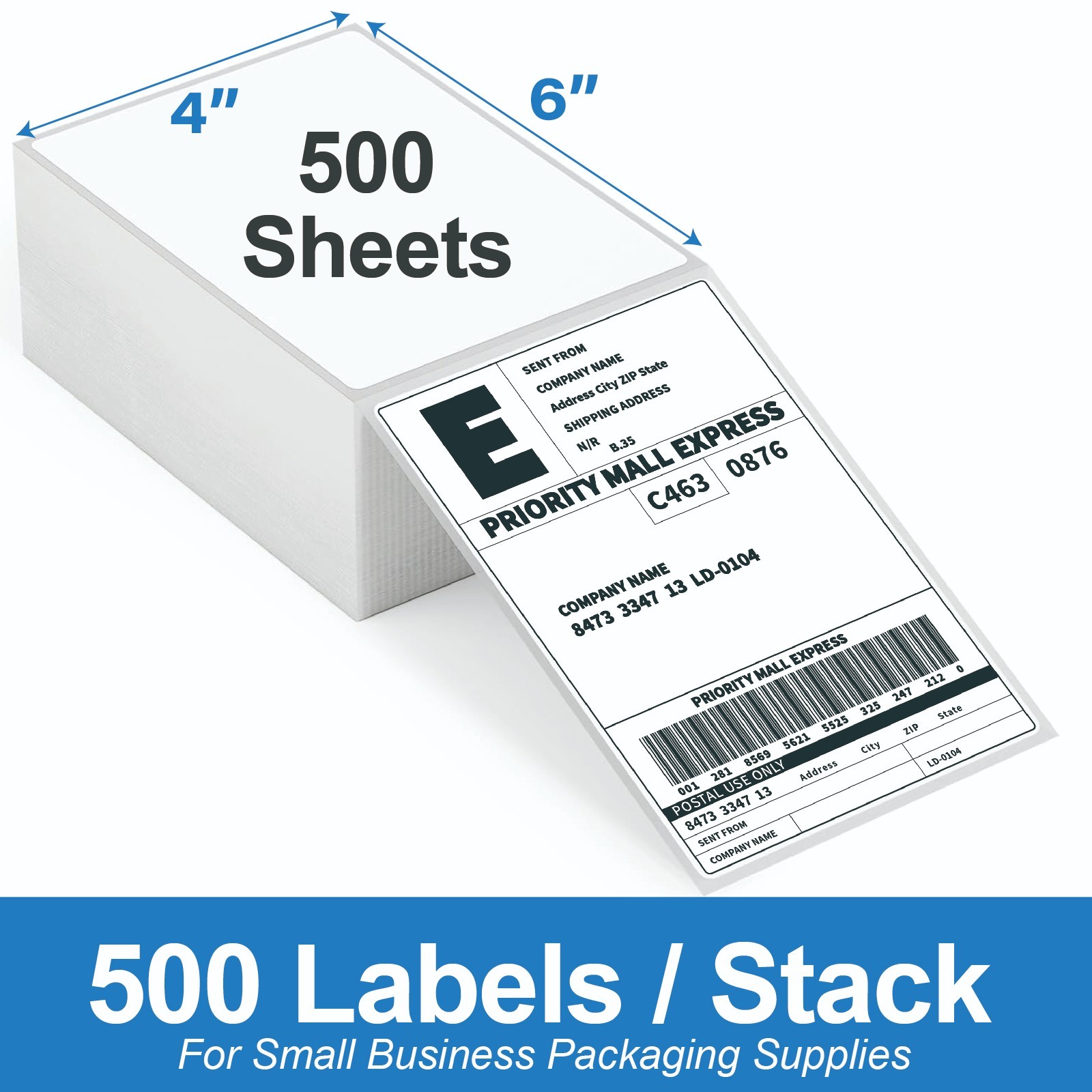 4×6 thermal labels 500 Labels/Stack for MUNBYN Rollo Zebra – 500 Labels