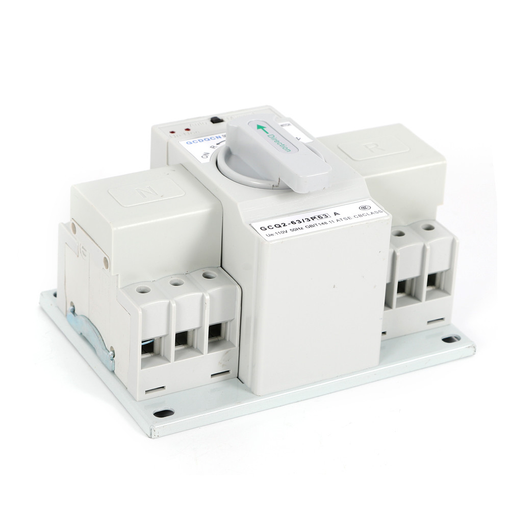 Manual 110V Dual Power Automatic Transfer Switch 3P Generator Changeover Switch