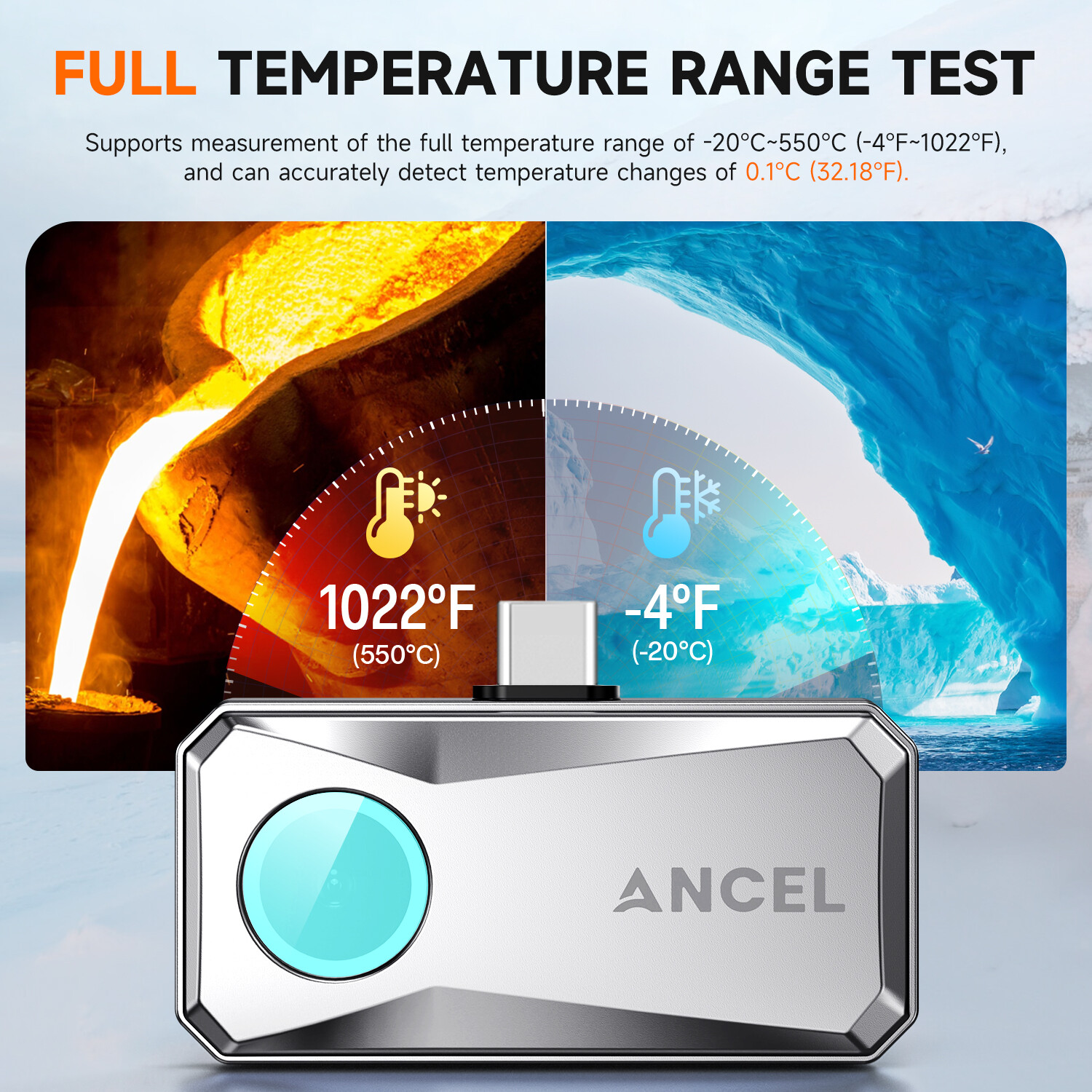 256×192 IR Thermal imaging Camera Imager for Android Phone Tablet ANCEL IR101