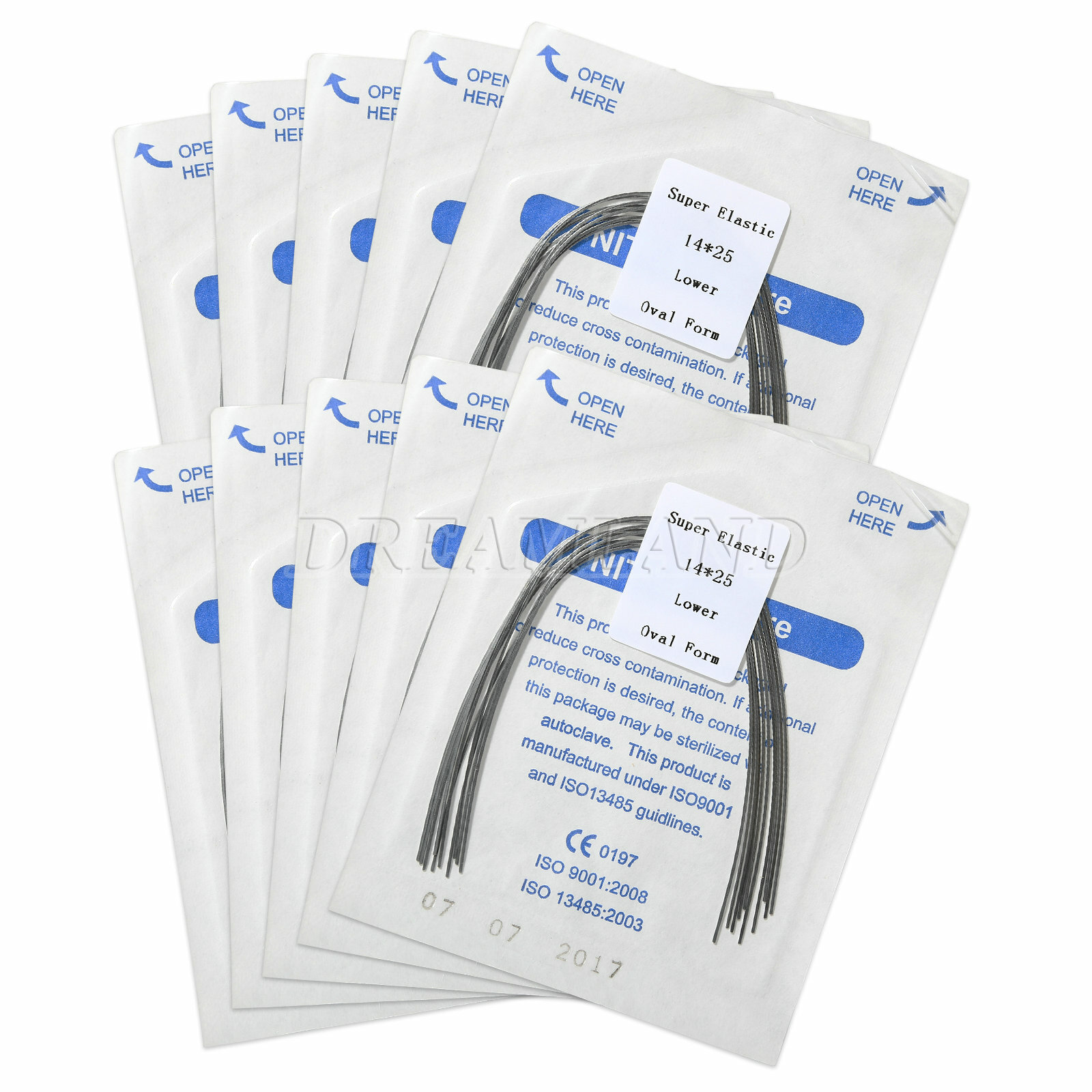 100PCS Dental Orthodontic Super Elastic Niti Rectangular Arch Wires Oval Form