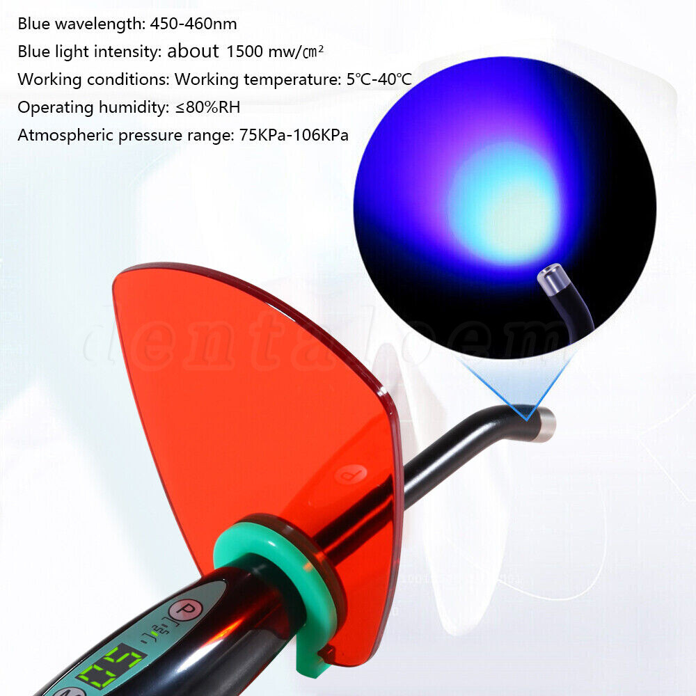 Dental Wireless Cordless LED Cure Curing Light Lamp 1500mw 5W Tool Resin Cure US