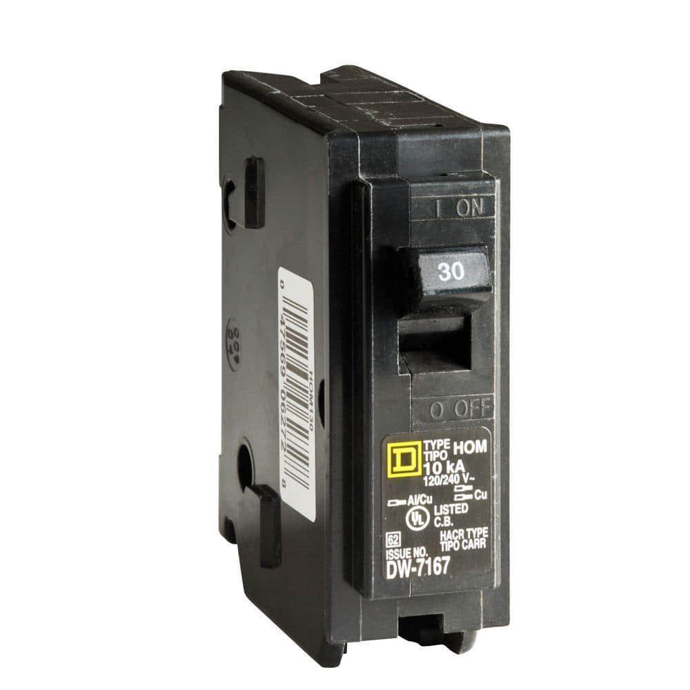 Homeline 30 Amp One-Pole Circuit Breaker HOM130CP, Square D Breakers 120/240 VAC