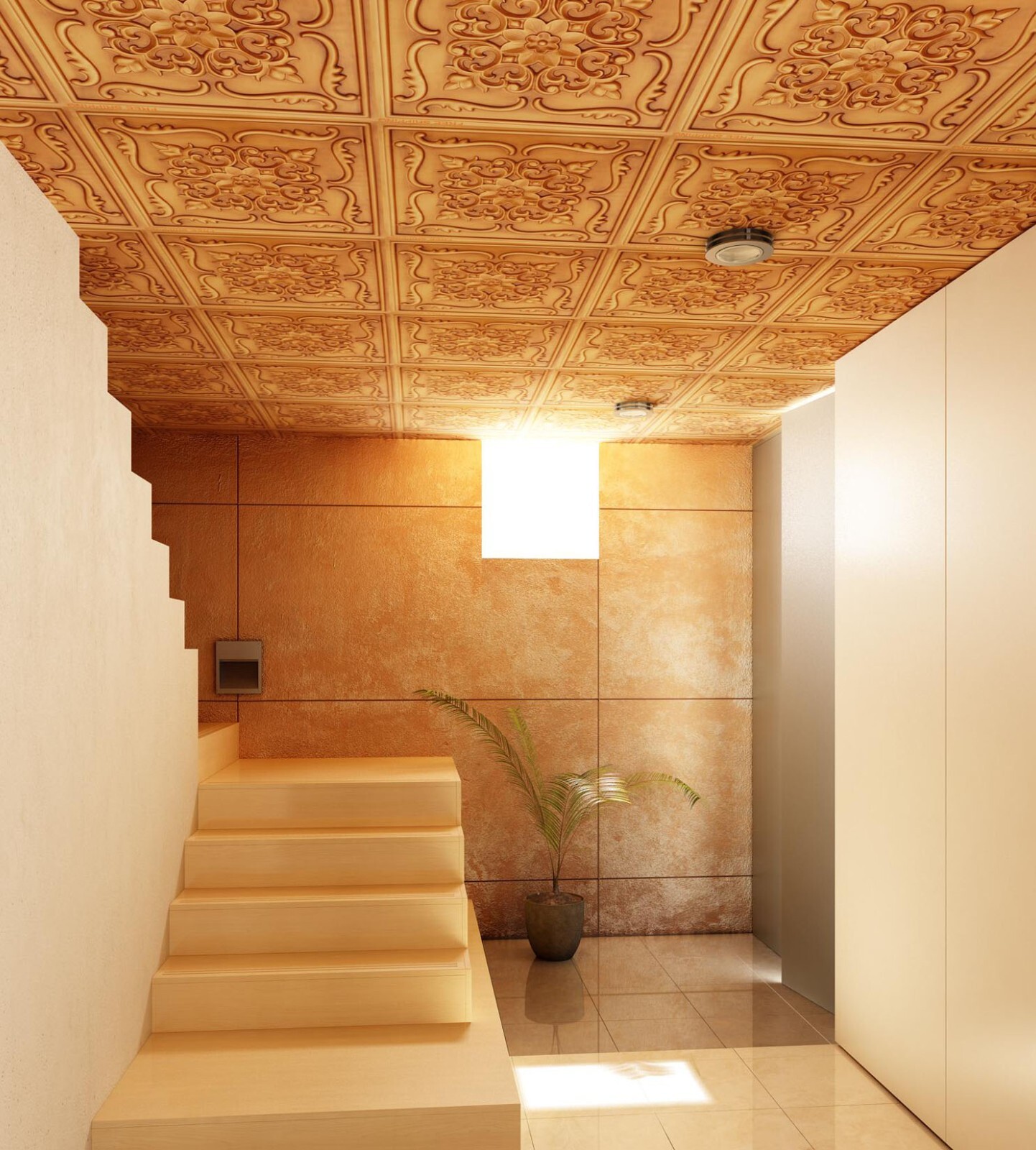 Artistic 3D Ceiling Tile Embossed Interior Wall Panel PL62 golden 10pcs/lot