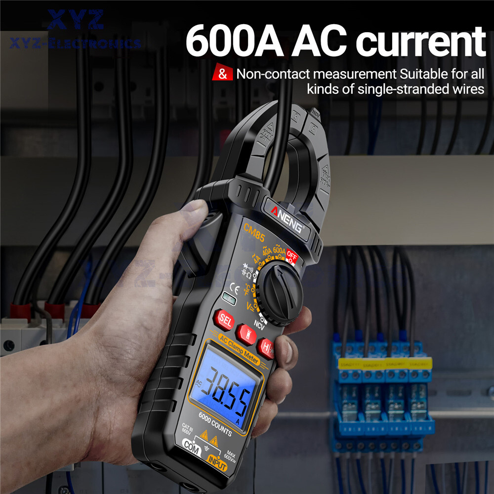 ANENG Digital Clamp Meter 6000 Count Multimeter NVC Amp AC DC Volt Current Test