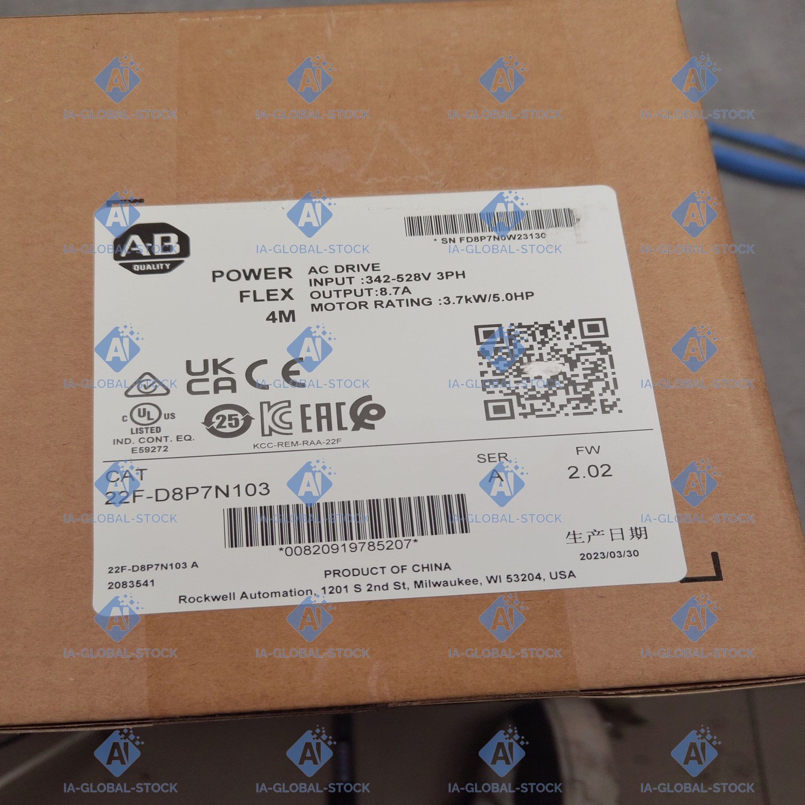 Free Shipping One Brand NEW Allen-Bradley For 22F-D8P7N103 Warranty Included