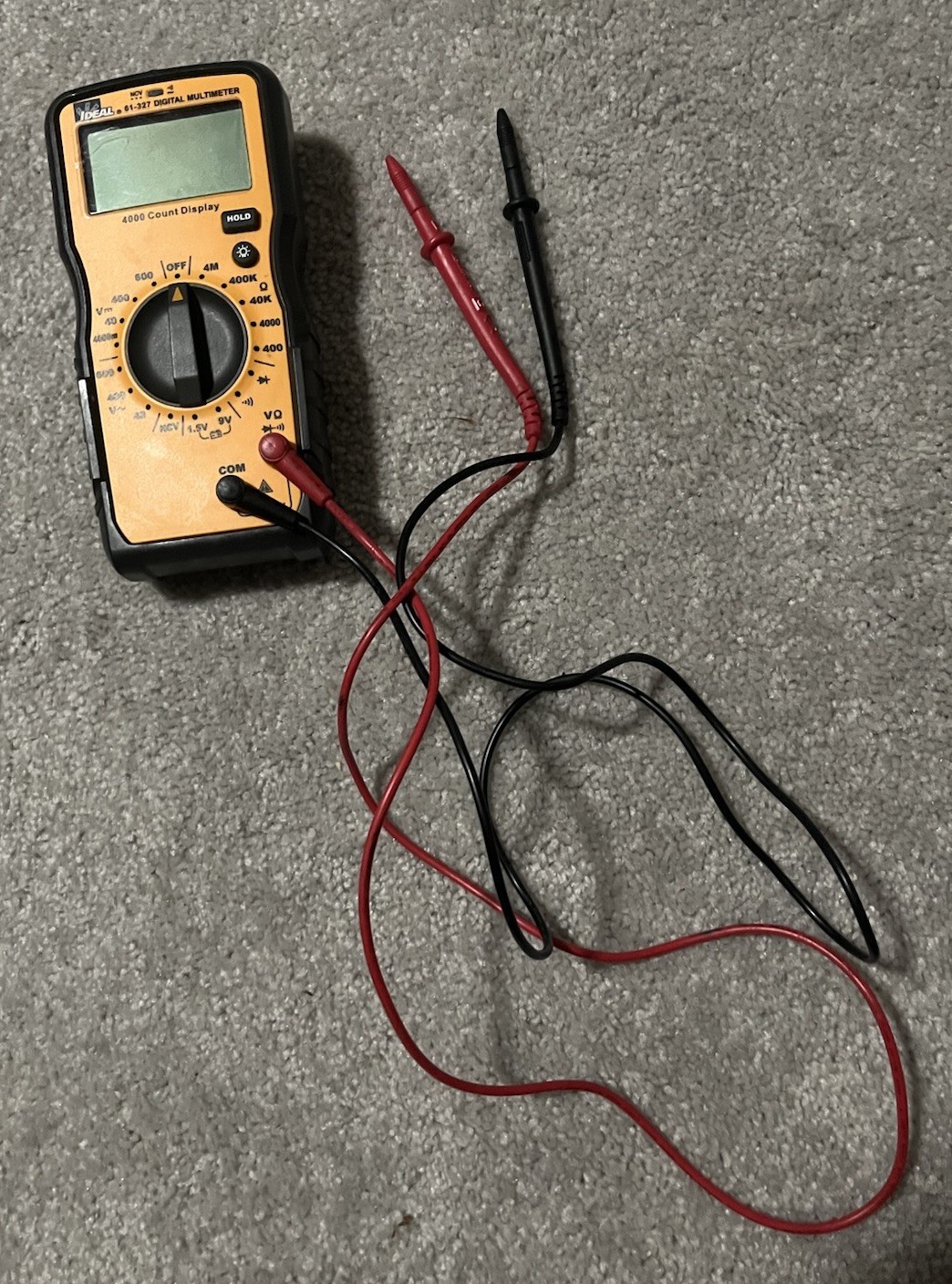 Ideal 61-327 4000-Count Digital Multimeter CAT III 600V Backlight Data Hold