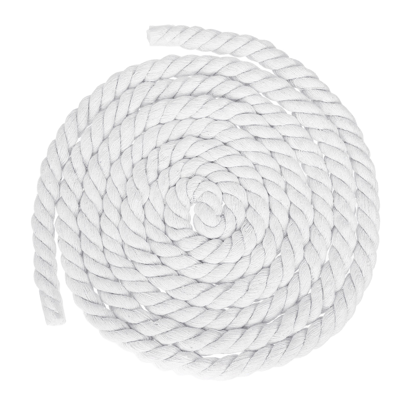 15mm x 11.5 Feet White Cotton Rope 3 Strand for DIY Wall Hanging Knotting