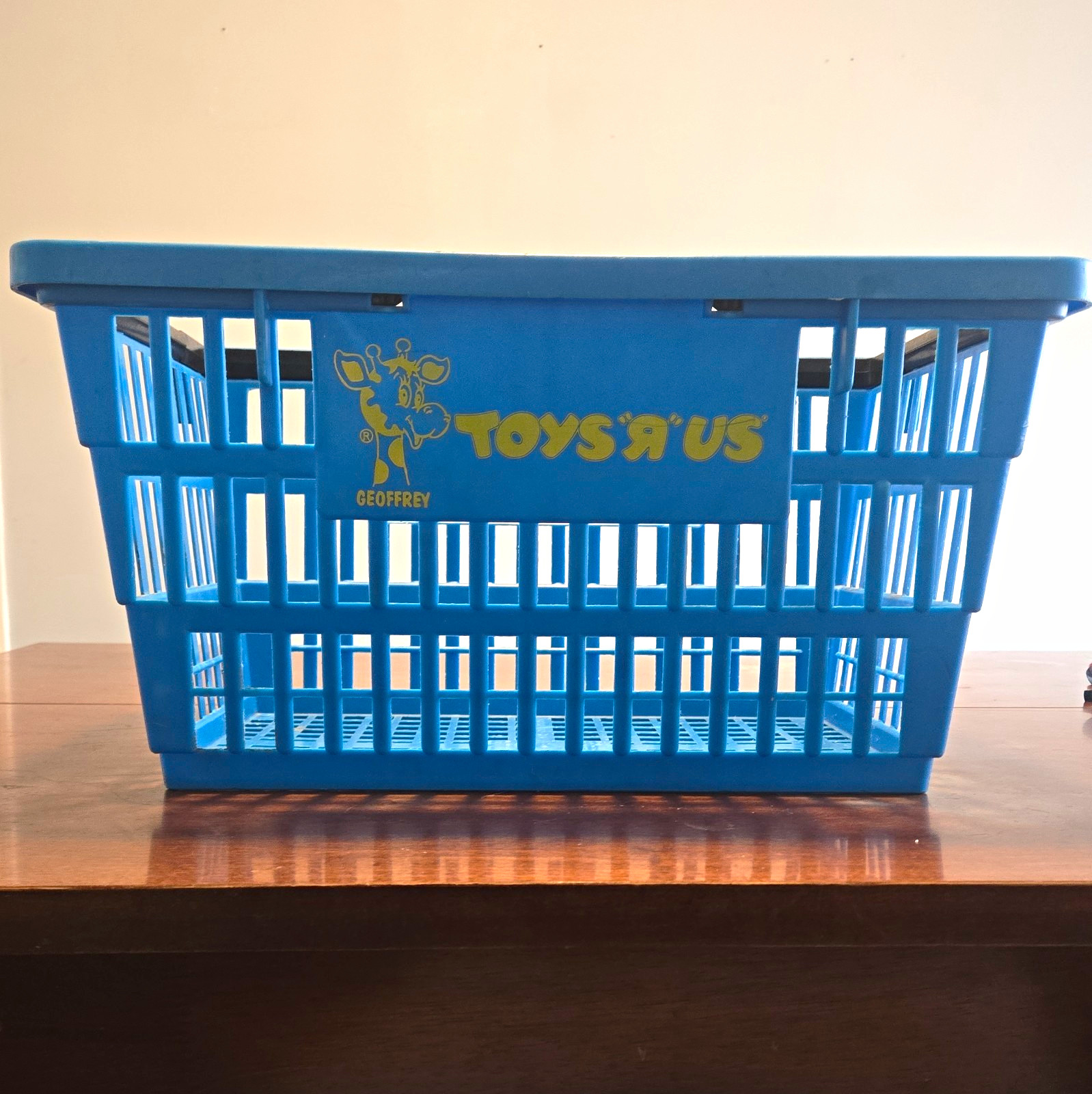 Toys R Us Geoffrey The Good Basket Blue Plastic Hand Basket Stackable