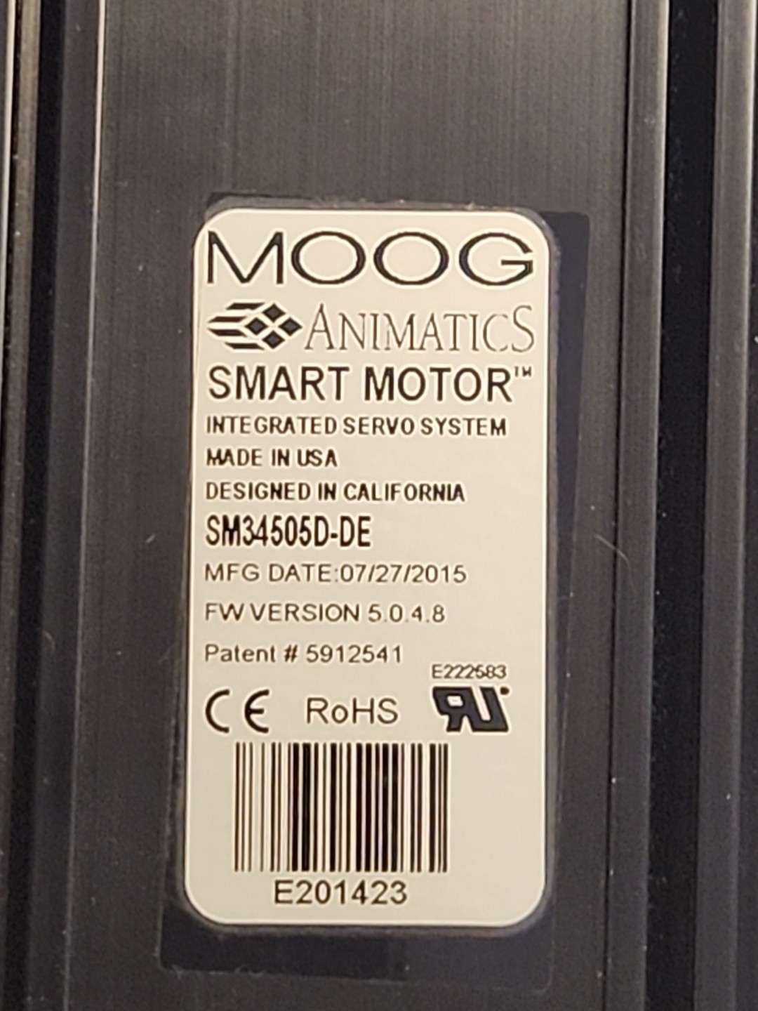 MOOG ANIMATICS SM34505D-DE, E201423 Smart Motor – Free Shipping