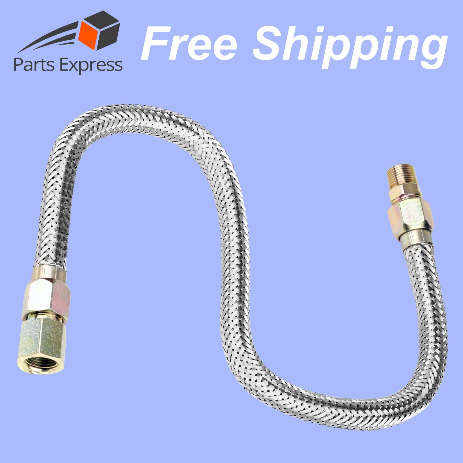 Flexible Stainless Steel Hose for High Pressure Steam Service [1/2″ NPT x 30″ L]