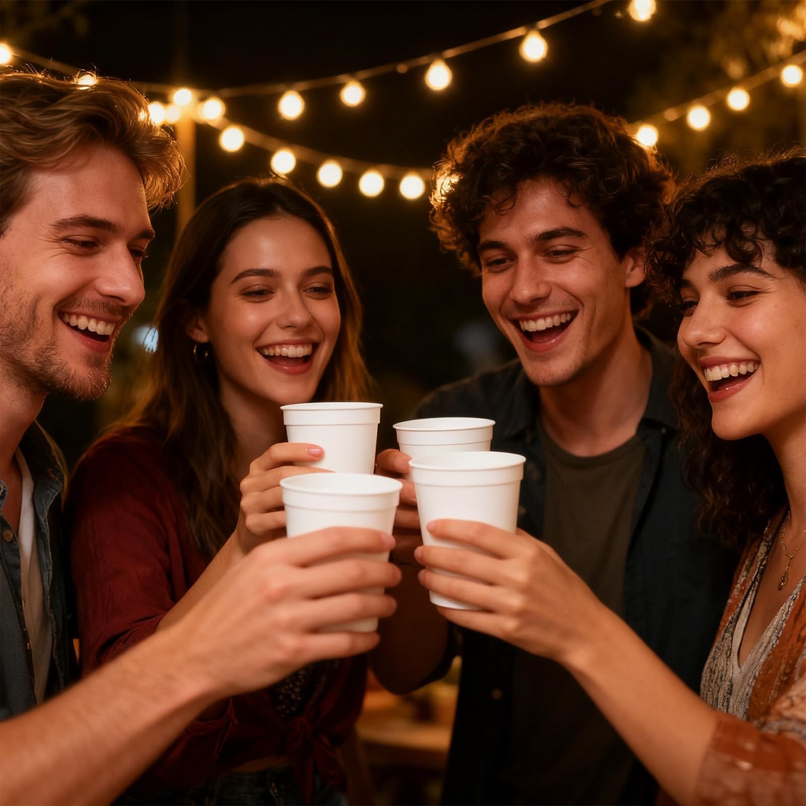 White Stadium Cups 50 Pack 16 Oz Reusable BPA Free Plastic for Party – DIY