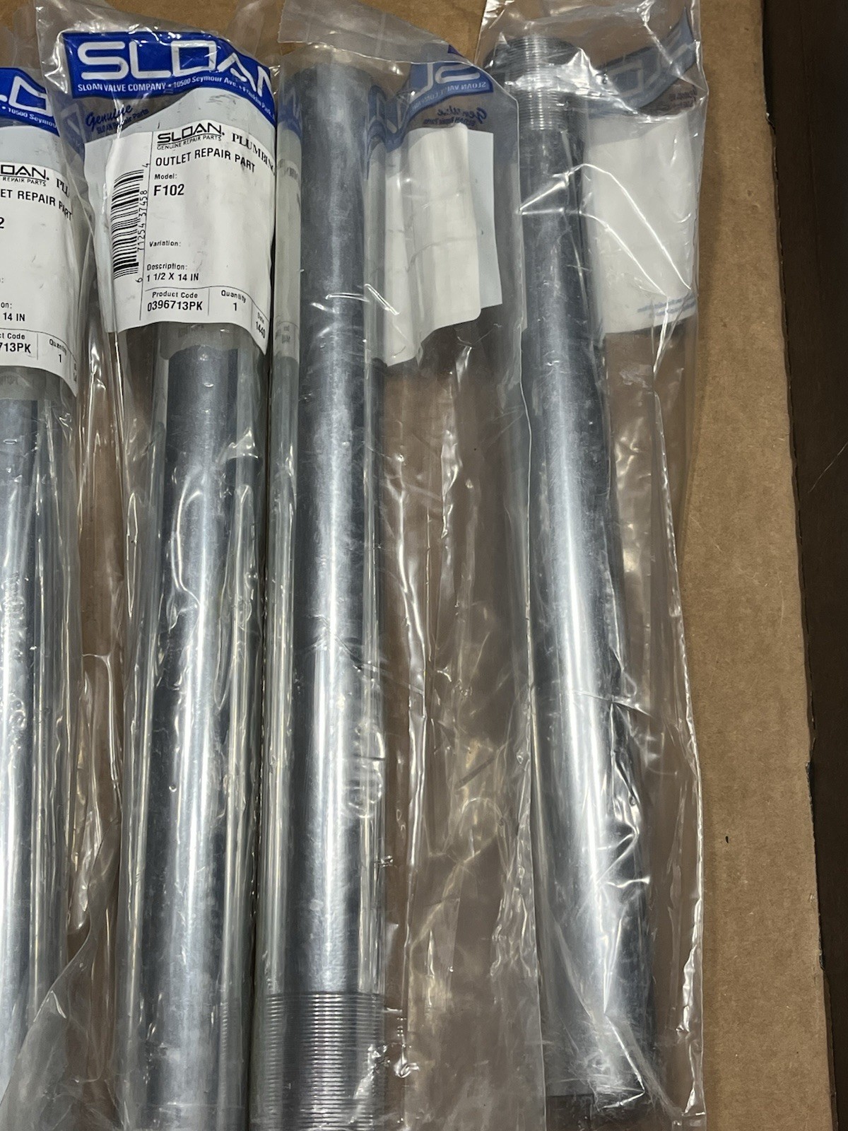 (6)- Sloan Genuine Repair Parts Plumbing Outlet Repair Model F102- 1 1/2 x 14IN