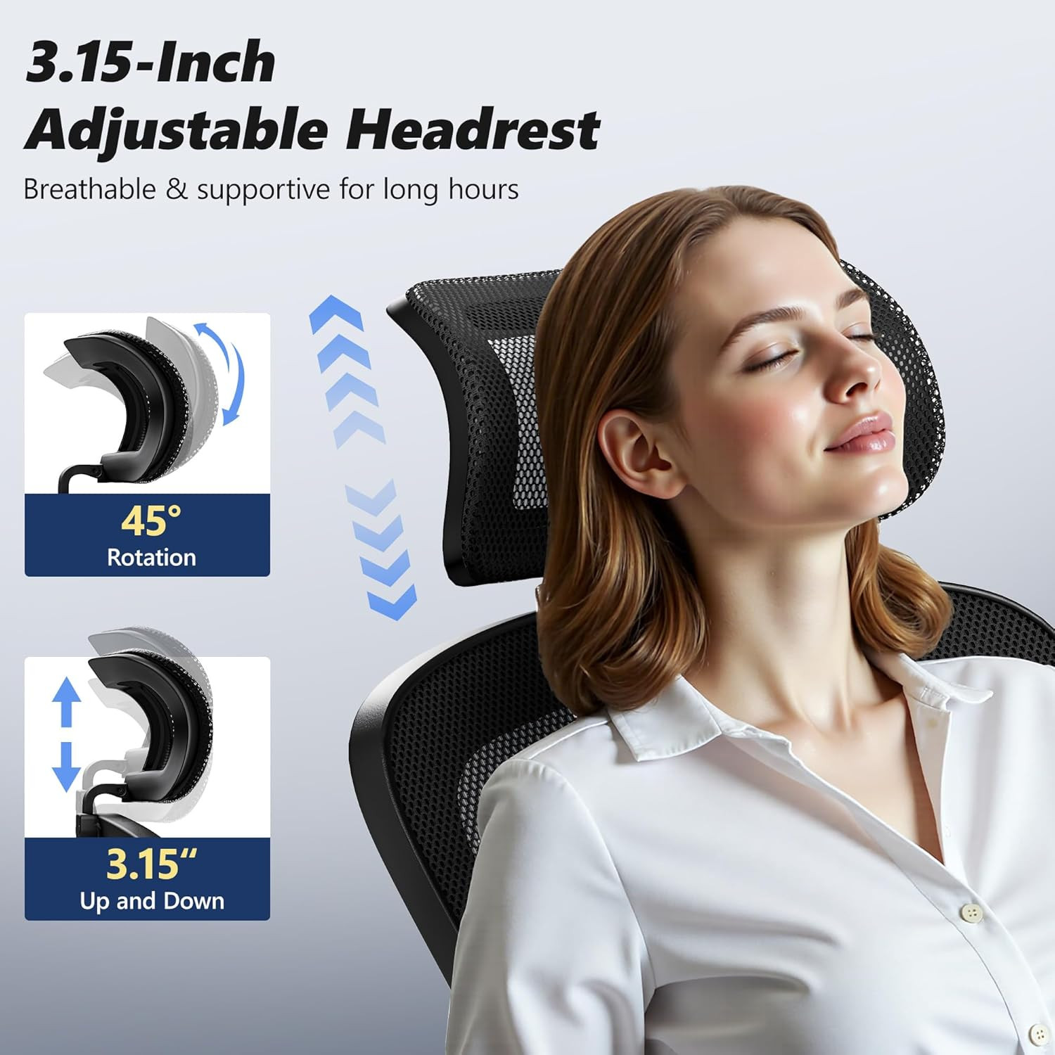 Ergonomic Office Chair, High Back Desk Chair with Flip-Up Arms, 300 LBS Mesh Com