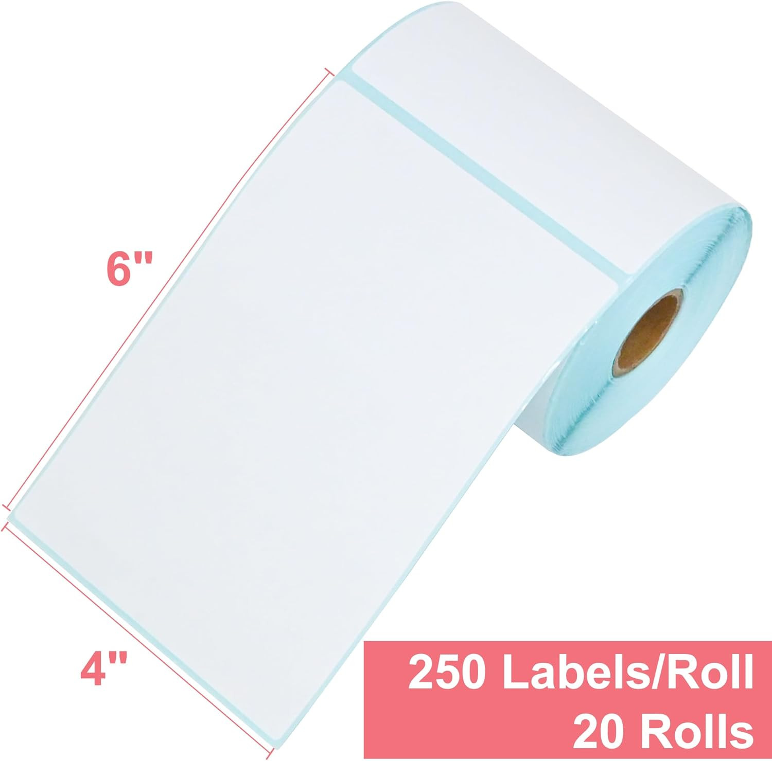 5000 Commercial Grade 4″x6″ Thermal Shipping Labels – 20 Rolls, 250 Labels/Roll