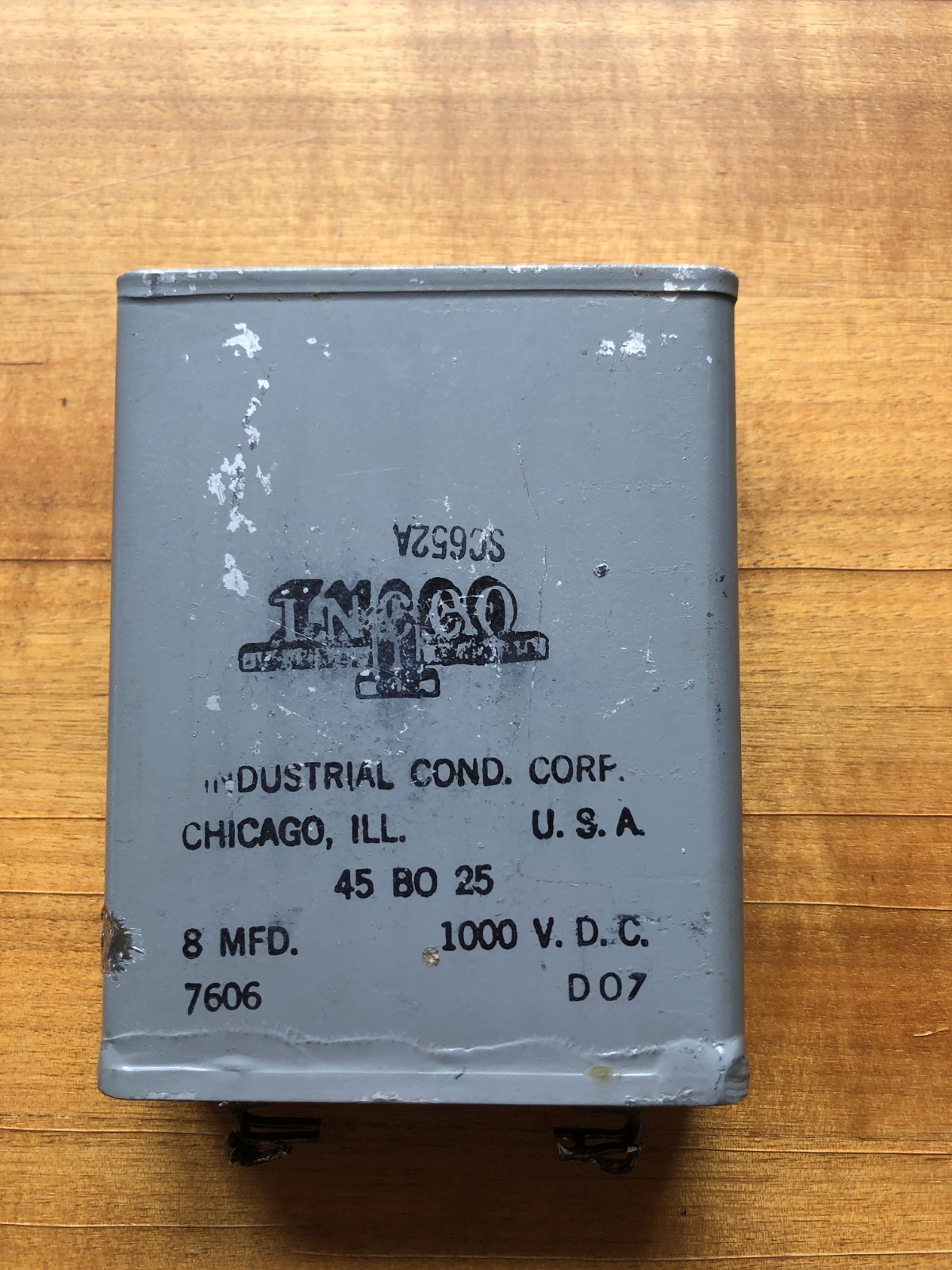 Incco 8uF 1000V Oil Paper Capacitor, Vintage, Tested