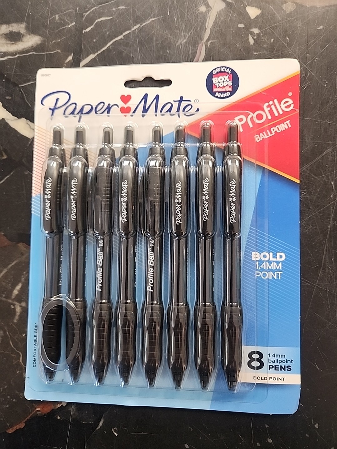 Paper Mate: Profile Retractable Ballpoint Pens Black Bold 1.4mm point/8 pens