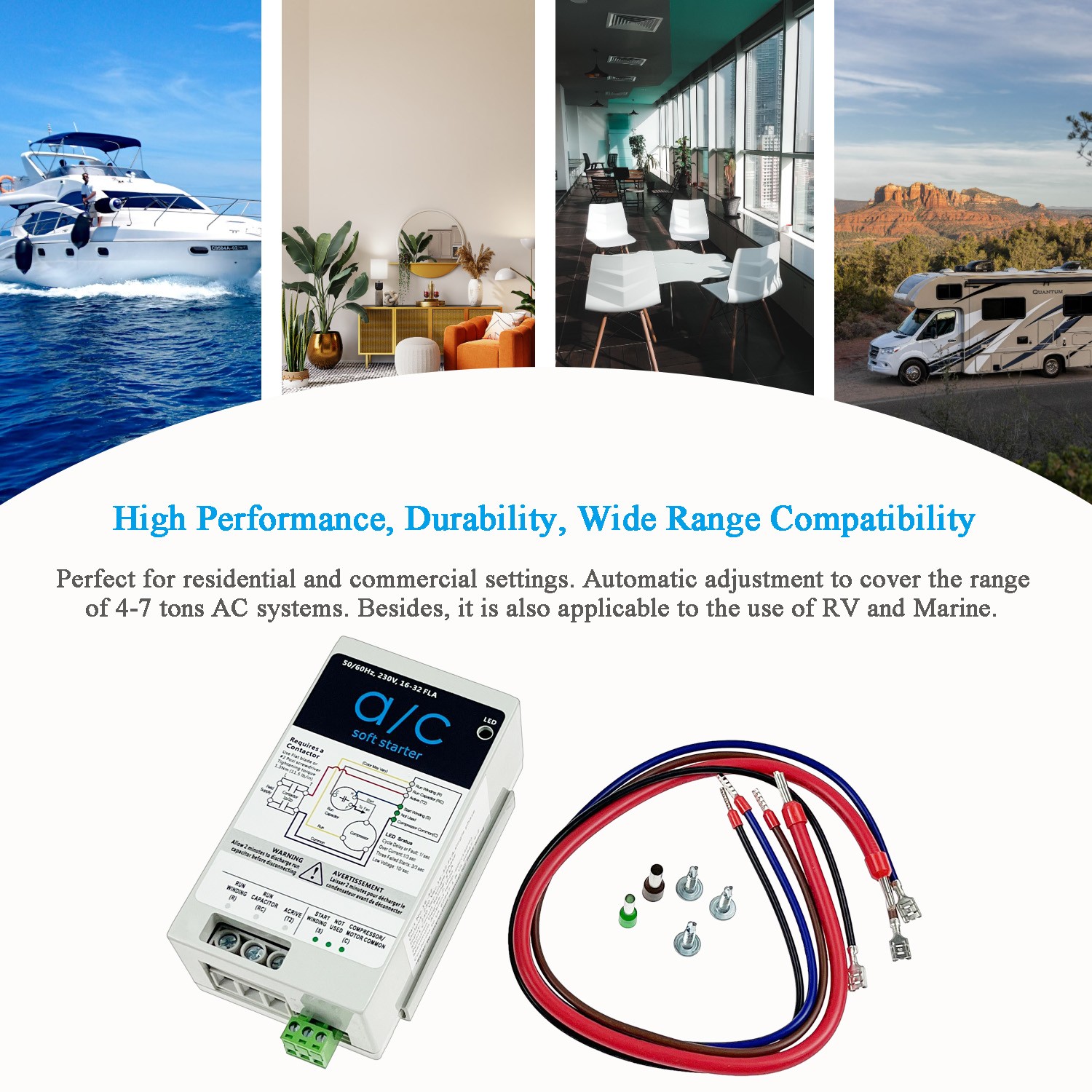 (16-32A) AC Soft Start Module Compatible with 4-7 Ton AC Unites | Easy Install