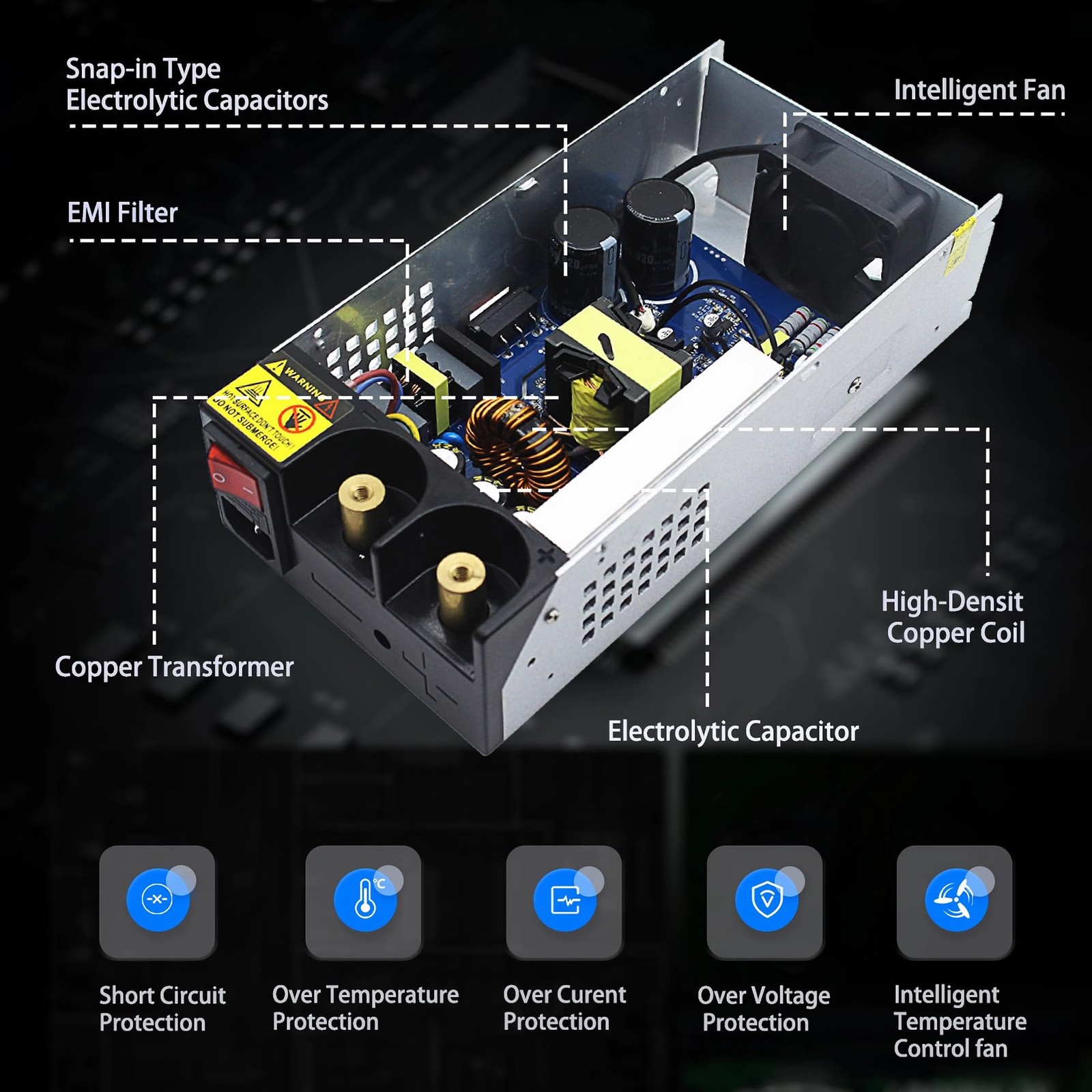 12V 100A Switching Power Supply AC to DC Converter 1200W