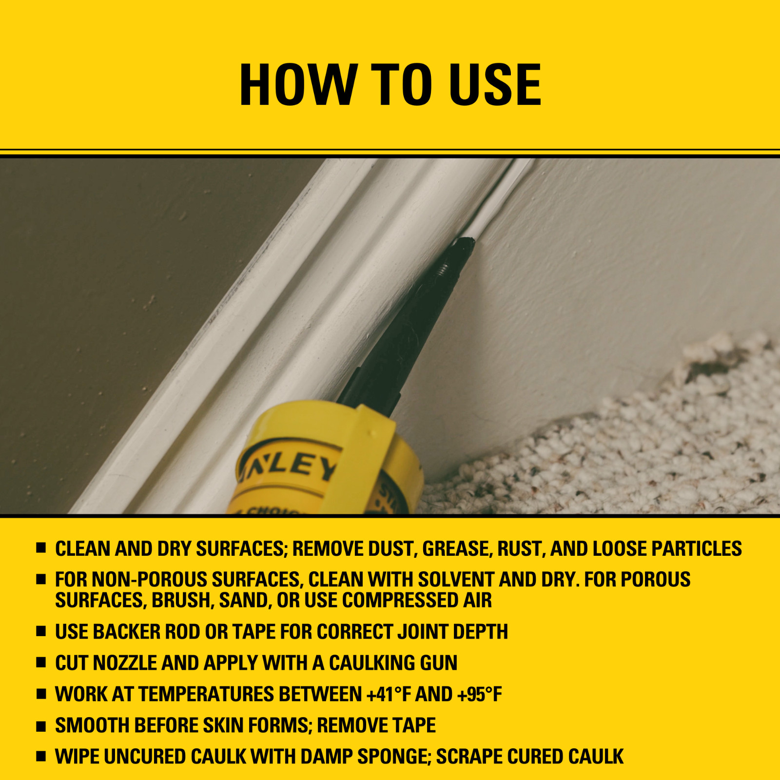 Stanley S501 Painter’s Choice Latex Caulk Pro Siliconized, 10.1oz 12Pk – White