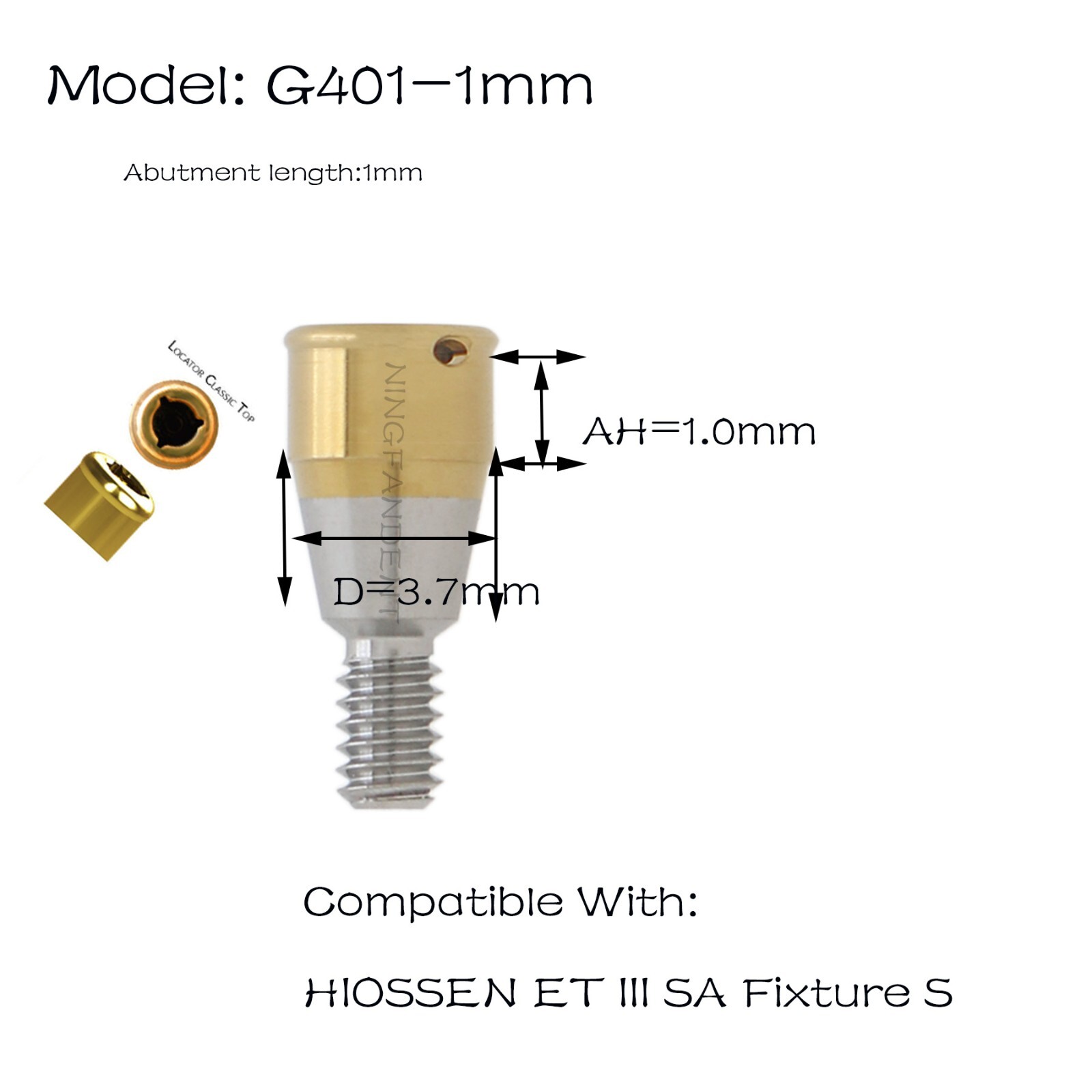 Implant Locat0r System Abutment 1-7.0mm GH For HIOSSEN ET III SA Ø3.7 Standard