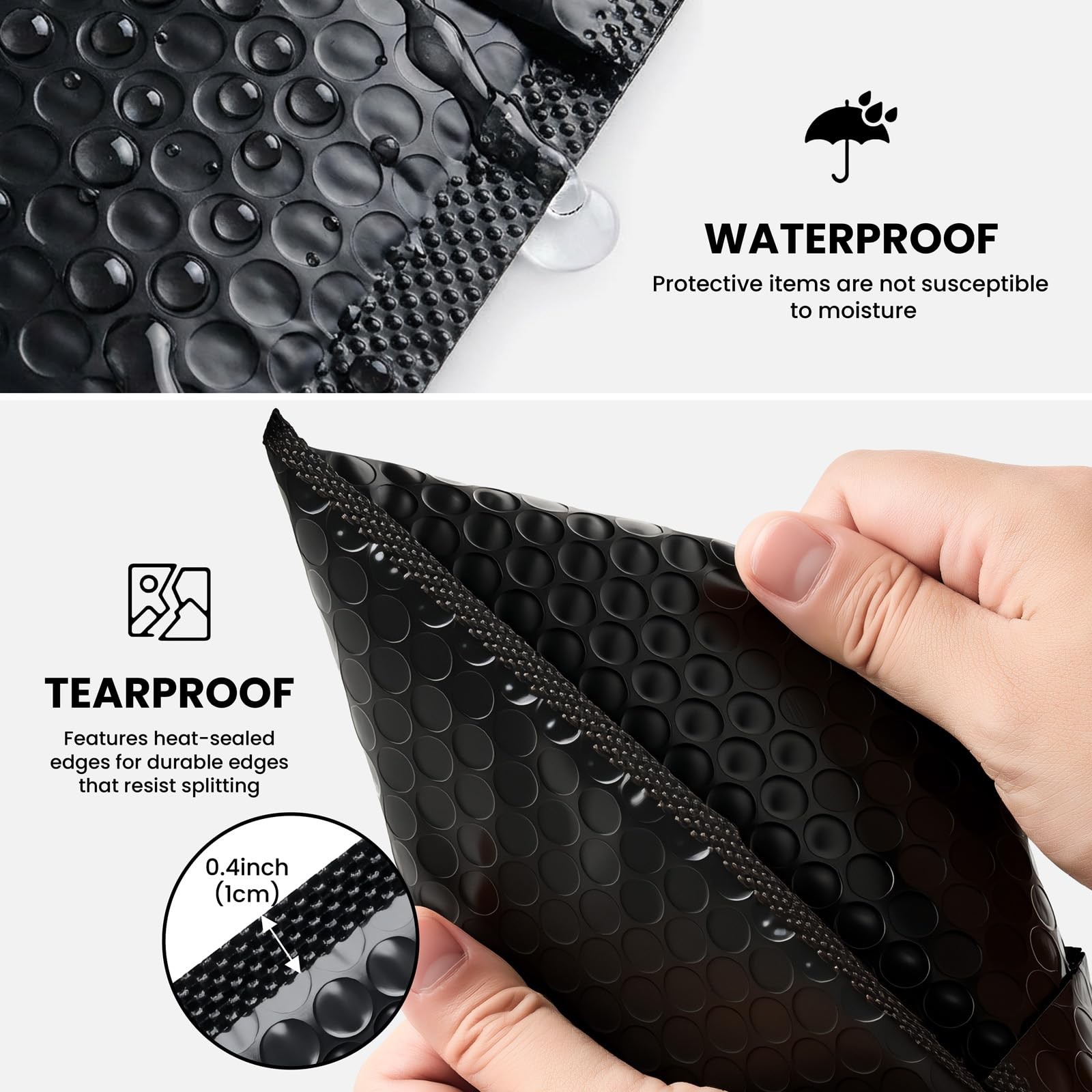 4×8 Inches Black Bubble Mailers 100 Pack, Self-Seal Waterproof Padded Envelop…