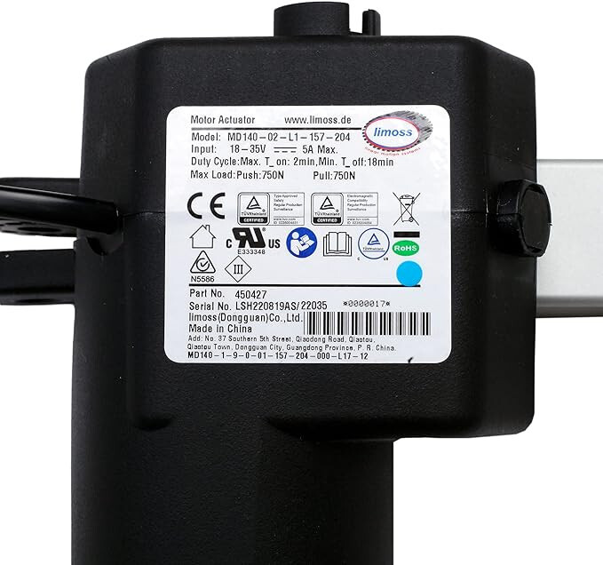 Limoss 450427 Motor Actuator Model MD140-02-L1-157-204 for Recliner Lift Chairs