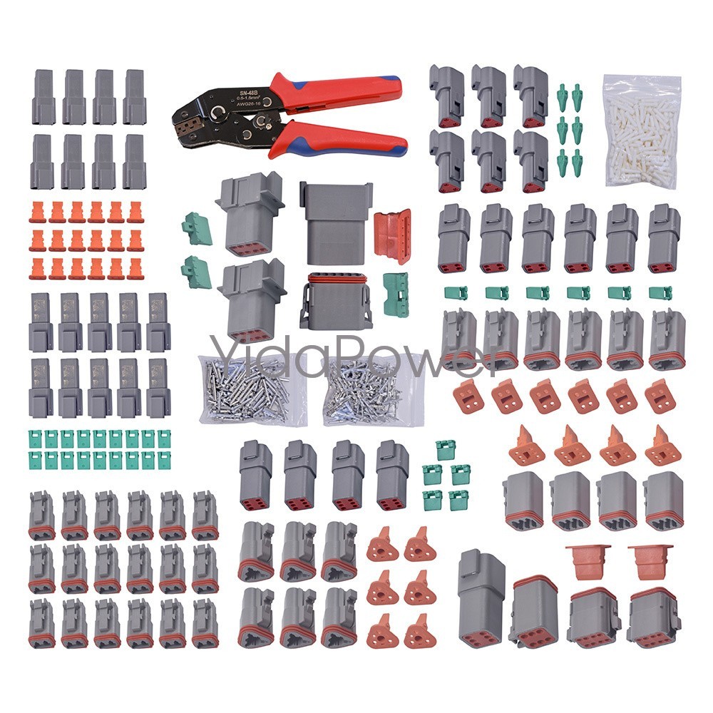US Connector Plug KIT 1750PCS With Crimp Tool Automotive #DT-KIT3-TR